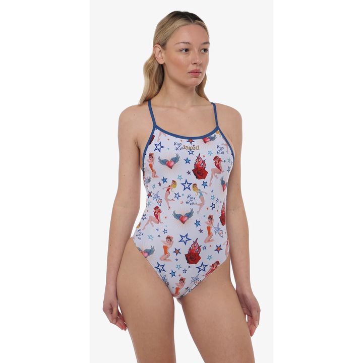 Costum inot dama Jaked, Mood Pin Up, alb, 2XS INTL