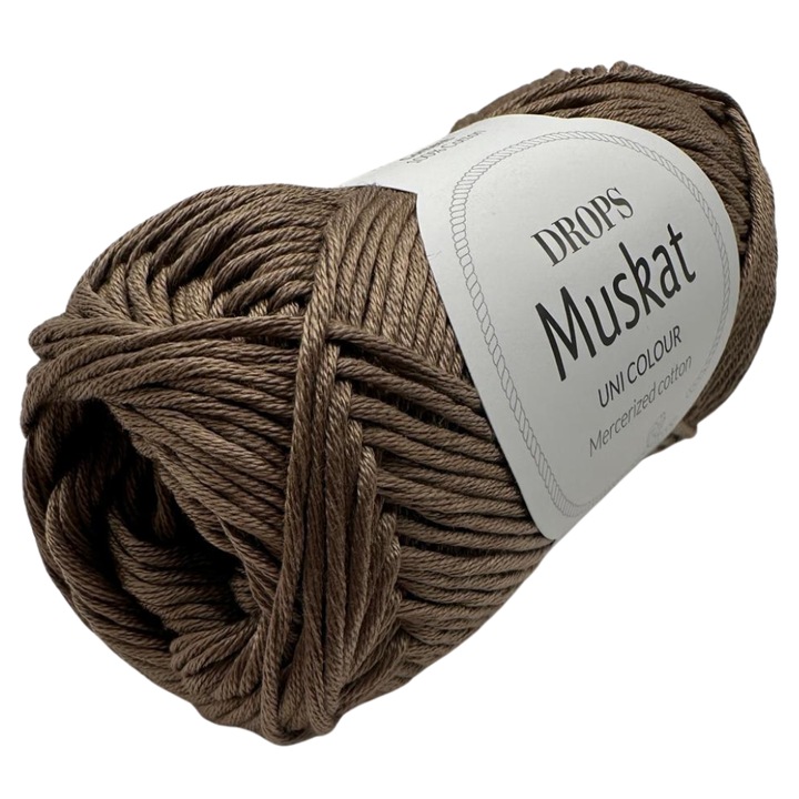 DROPS Muskat kötő- és horgolófonal – 100% mercerizált egyiptomi pamut, 50g/100m, gyermekek és babák számára biztonságos (Oeko-Tex tanúsítvánnyal), sötét bézs