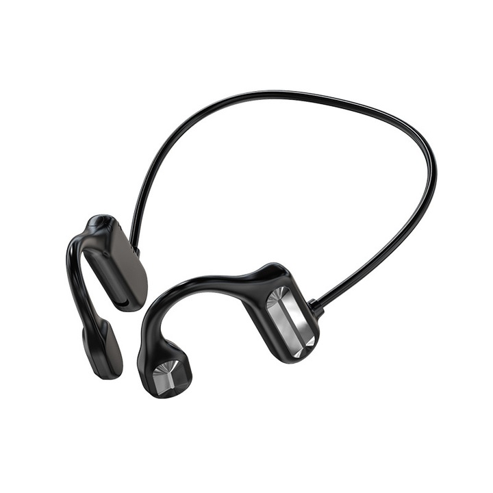 Casti wireless HERUSI BL09, deschise, Bluetooth 5.2, negru, 170mAh, 13h muzica, 15h convorbiri