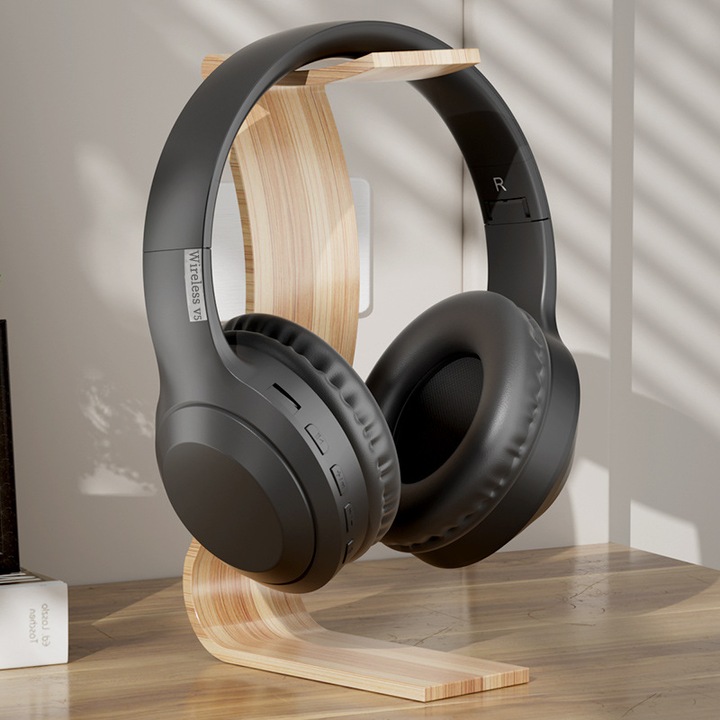 Casti wireless HERUSI Tune 720BT bas pur Bluetooth 5.3 negru