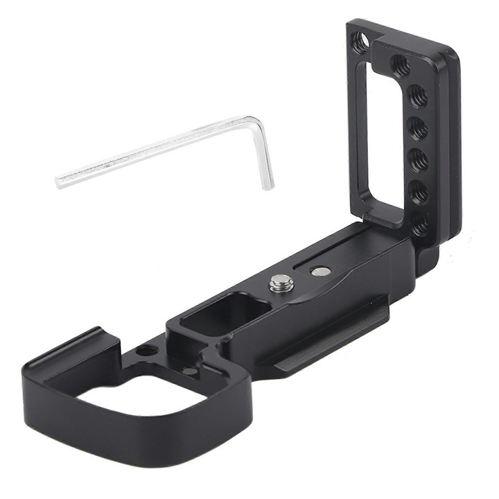 Placa de eliberare rapida pentru camera Sony A6100 A6300 A6400, aluminiu, neagra, 130x64x49mm