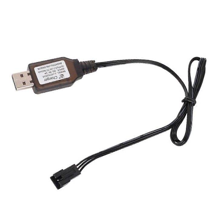 Incarcator USB 6.4V/7.4V pentru jucarii RC, cablu de incarcare portabil, negru