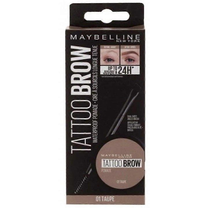Szemöldökpomádé, Maybelline, 01 Taupe, vízálló, 24 órás