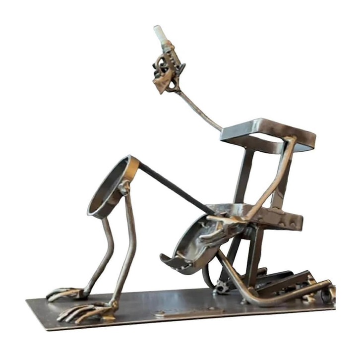 Fém pohártartó, játékos dizájn, 2 borosüveghez