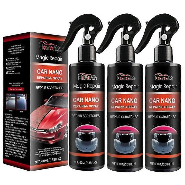 Препарат за автомобилно покритие, Homonth, 100 мл, бързо почистване, обновяване на автомобилна боя, комплект от 3 броя