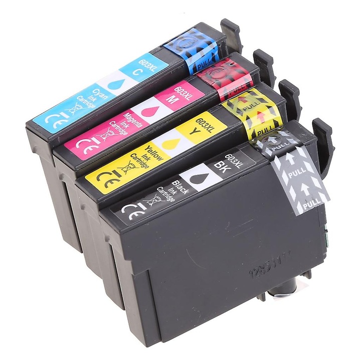Cartuse de cerneala set 4 buc, model 603XL T603, multicolor, pentru imprimante Epson XP 2100 2105 3100 3105 4100 4105 2810 2830