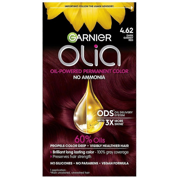 Garnier Olia hajfesték, 4.62 Vörös Gránát, 60% olaj, ammóniamentes