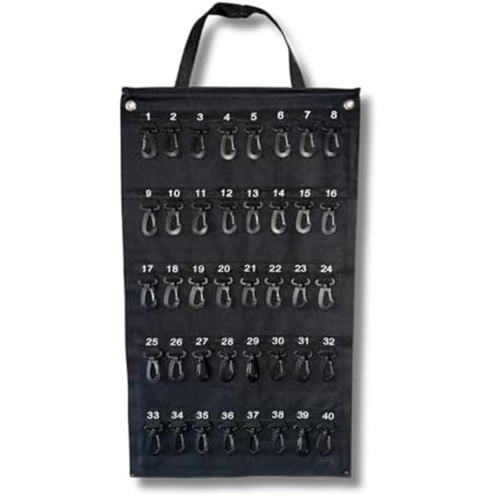 Suport de depozitare pentru chei, 40 chei, design pliabil, material Oxford, neagra