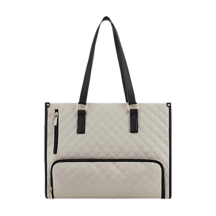 Ebéd- és laptoptáska, bézs, 42,6x16,4x62,5 cm, rendezett rekeszekkel és pénztárcával