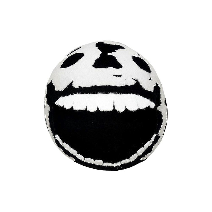 Jucarie de plus Doors Roblox, 16x18cm, design unic, alb/negru