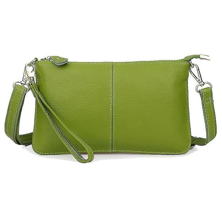 Női crossbody táska, zöld, marhabőrből, sokoldalú kialakítás