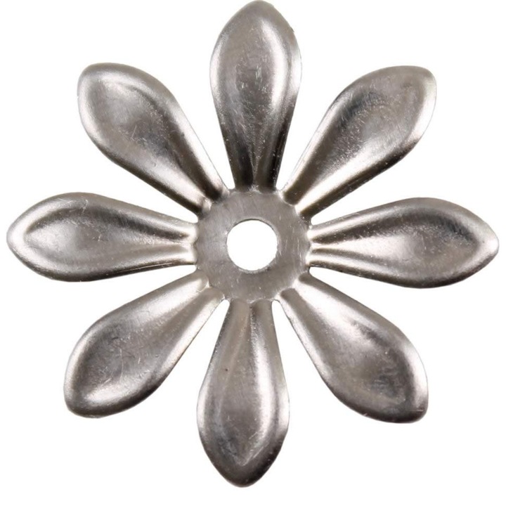 Fém díszítőelem, virág 2, 5 cm, 10 db/csomag