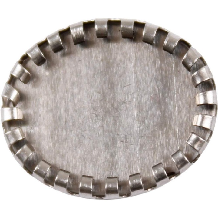 Fém díszítőelem, ovális foglalat 2, 1 x 1, 6 cm, 10 db/csomag