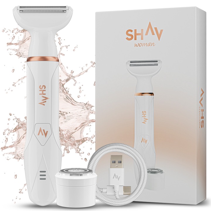 Aparat electric de Ras si Tuns Shav™ Woman, Epilator Clasic, Acumulator, Utilizare pe Piele, Uscata si Umeda