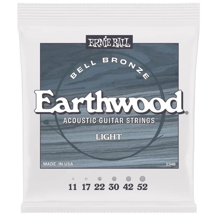 Set corzi chitara acustica cu ton bogat si vintage, Ernie Ball Earthwood Bell Bronze Light 11-52 – create impreuna cu John Mayer