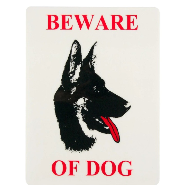 Semn autoadeziv „Atentie la caine”, 20,5x25cm