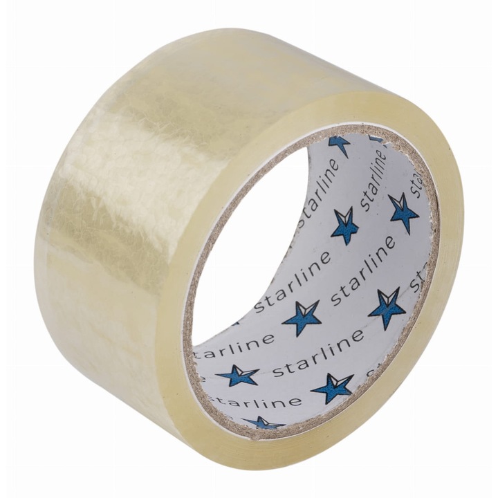 Banda adeziva Starline, 48mmx60m, transparenta, rezistenta la UV, utilizare acasa si birou