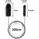 Perie lunga de 200 cm, perie spiralata pentru furtun, perie de curatare a tevilor, perie spiralata pentru curatarea scurgerilor, perie flexibila pentru scurgerea tevilor, orificiu de scurgere ingust, negru
