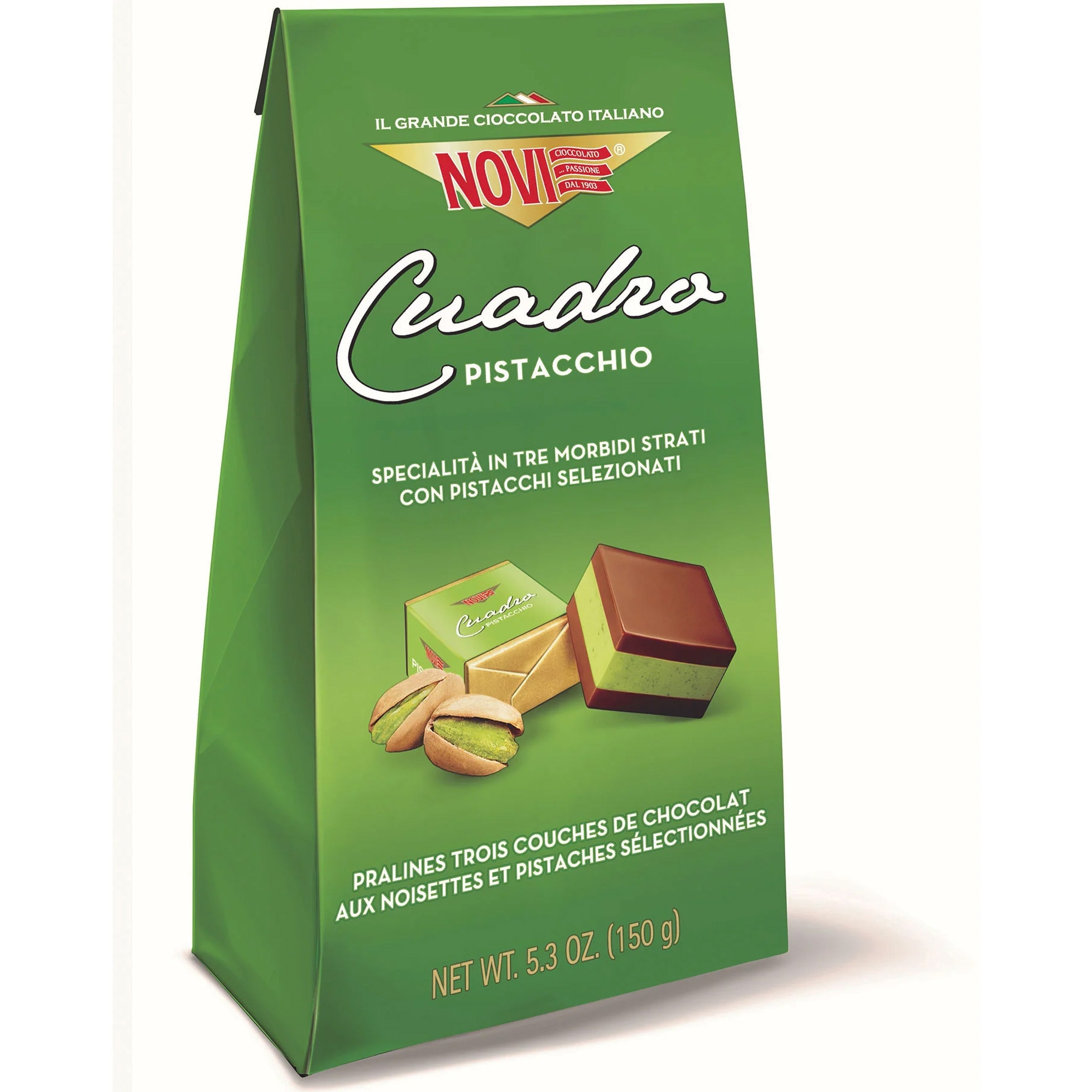 Praline de ciocolata cu fistic, fara gluten 150 g