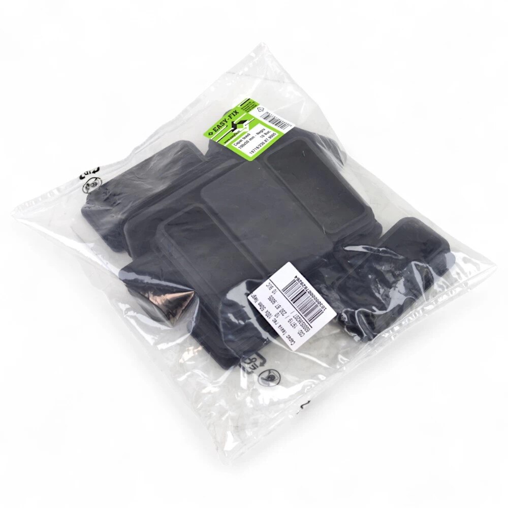 Set 10 buc, Capac plastic, teava rectangulara, 100x50 mm, Negru, Easy ...
