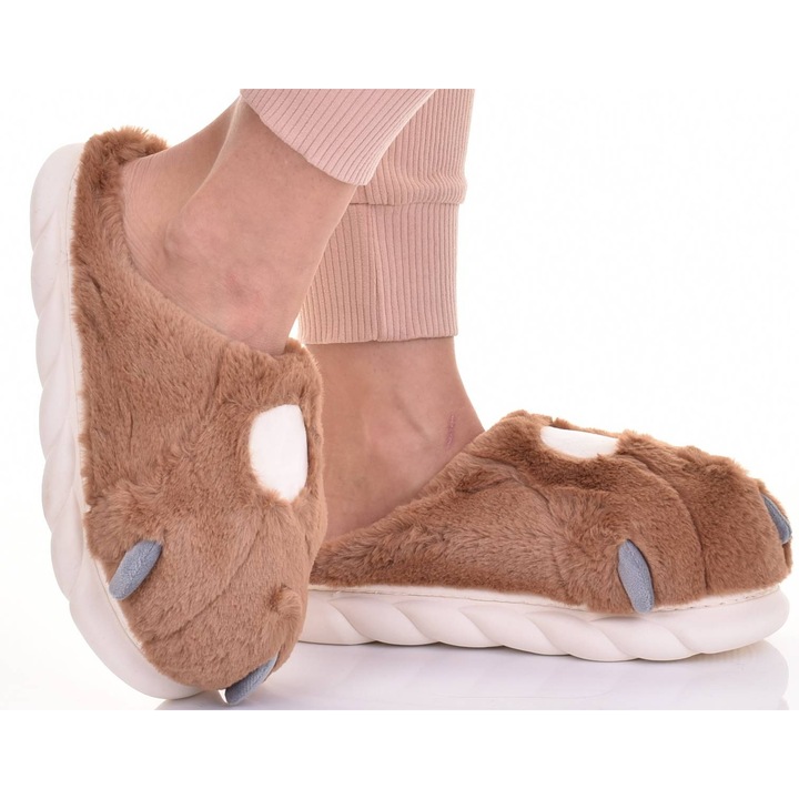 Papuci de dama calzi, moi, cu blana, 40-41 EU