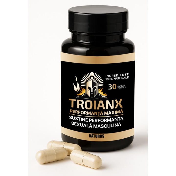 Supliment natural Naturos Troian-X, 30 capsule, energizare, sustinere performanta, vegetarian