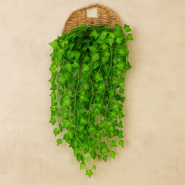 Set 12 Ghirlande Decorative Iedera Artificiala, 25.2 m, 864 Frunze, Verde – Pentru Interior, Exterior, Nunta sau Gradina