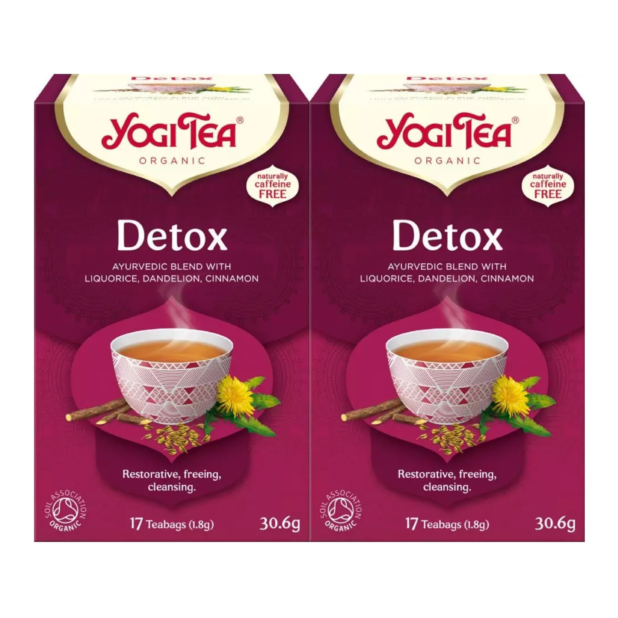 Set 2 x Ceai bio Detoxifiant, Yogi Tea, 17 plicuri, 30.6 g