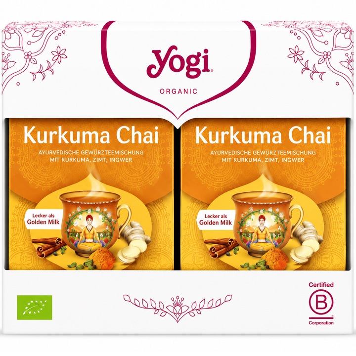 Set 2 x Ceai bio cu Turmeric, Yogi Tea, 17 plicuri, 34 g