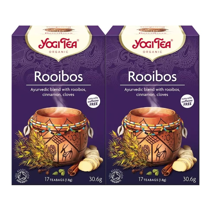 Yogi Tea 2x Bio rooibos tea készlet, 17 tasak, 30.6 g