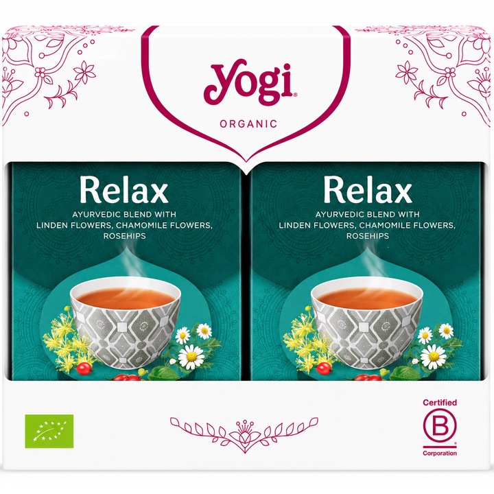 Yogi Tea 2x Bio Relax tea készlet, 17 tasak, 30.6 g