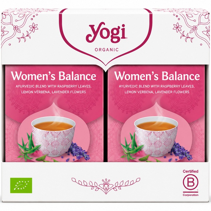 Yogi Tea 2x Bio női egyensúly tea készlet, 17 tasak, 30.6 g