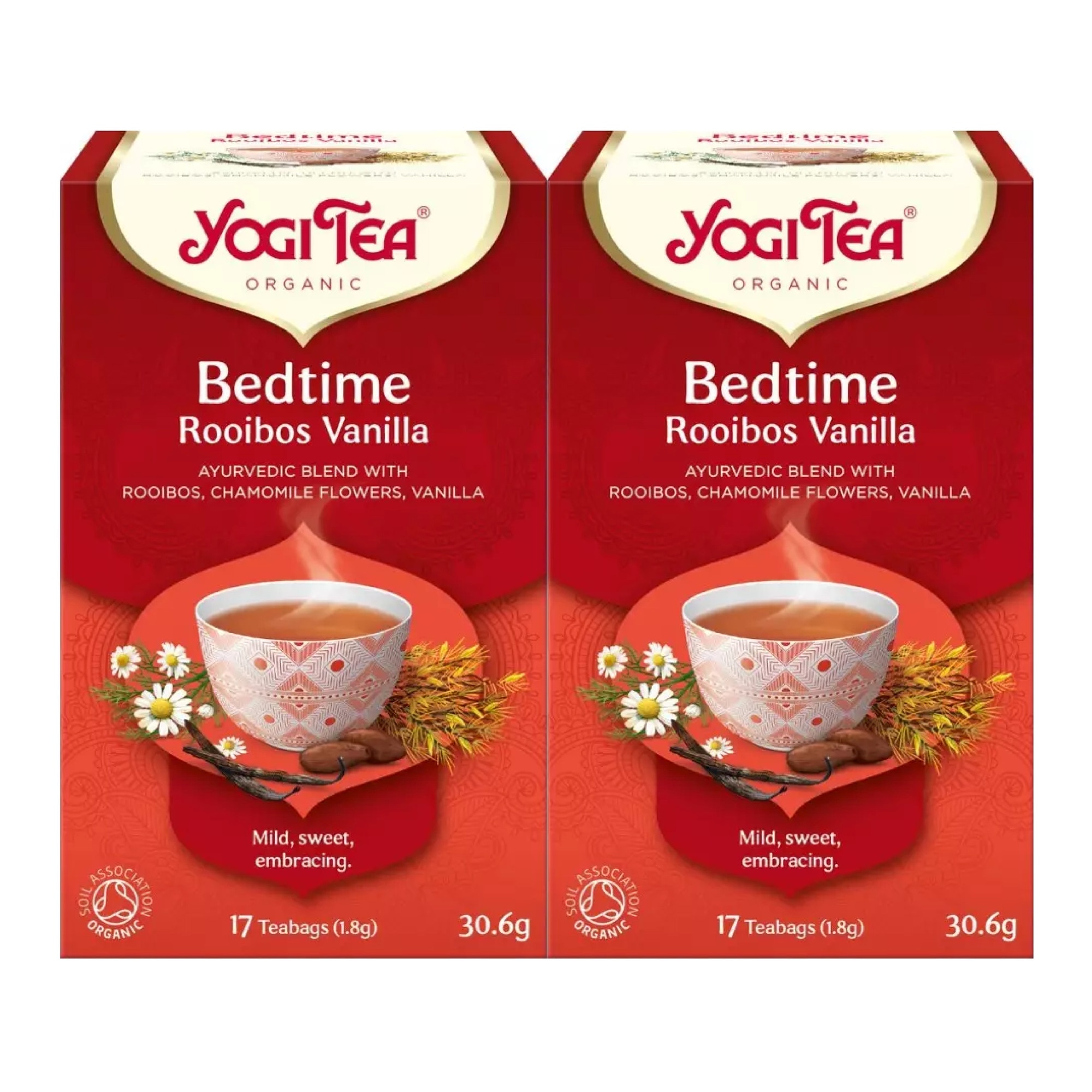 Set 2 x Ceai bio de Seara cu rooibos si vanilie,Yogi Tea, 17 plicuri, 30.6 g