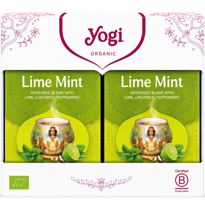 Yogi Tea 2x Bio citrom- és mentatea készlet, 17 tasak, 30.6 g