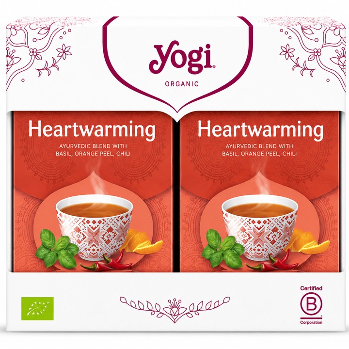 Yogi Tea 2x Bio Heartwarming tea készlet, 17 tasak, 30.6 g