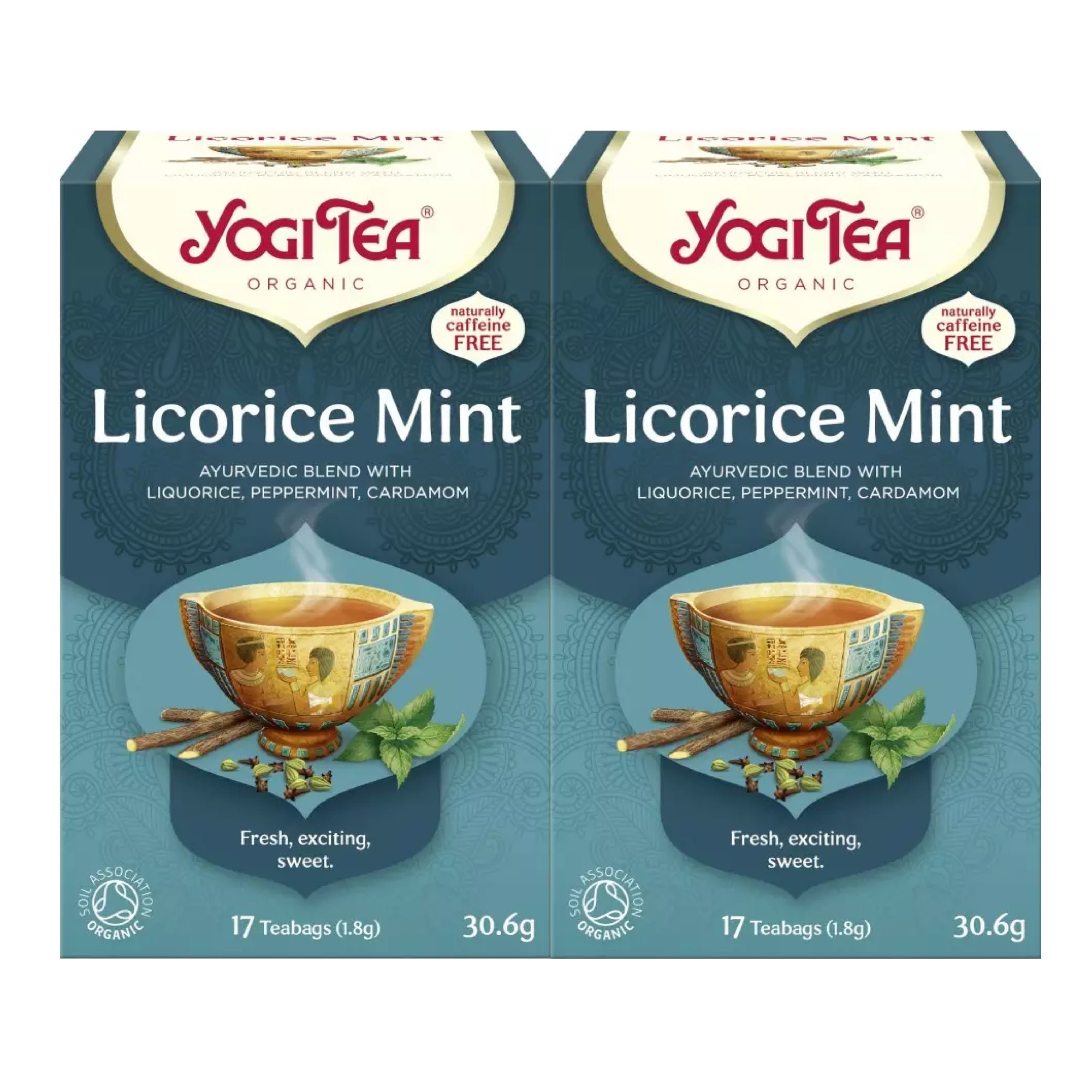 Set 2 x Ceai bio Lemn Dulce si menta, Yogi Tea, 17 plicuri, 30.6 g
