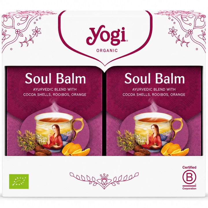 Set 2 x Ceai bio Soul Balm, Yogi Tea, 17 plicuri, 32.3 g