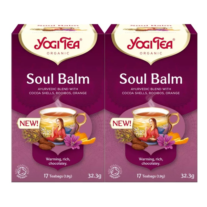 Set 2 x Ceai bio Soul Balm, Yogi Tea, 17 plicuri, 32.3 g