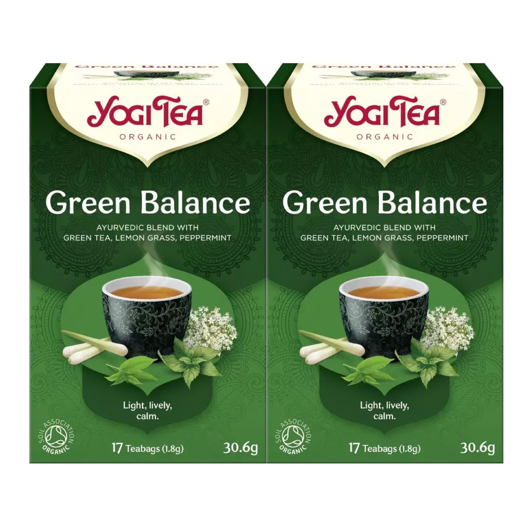 Set 2 x Ceai bio Echilibru Verde, Yogi Tea, 17 plicuri, 30.6 g