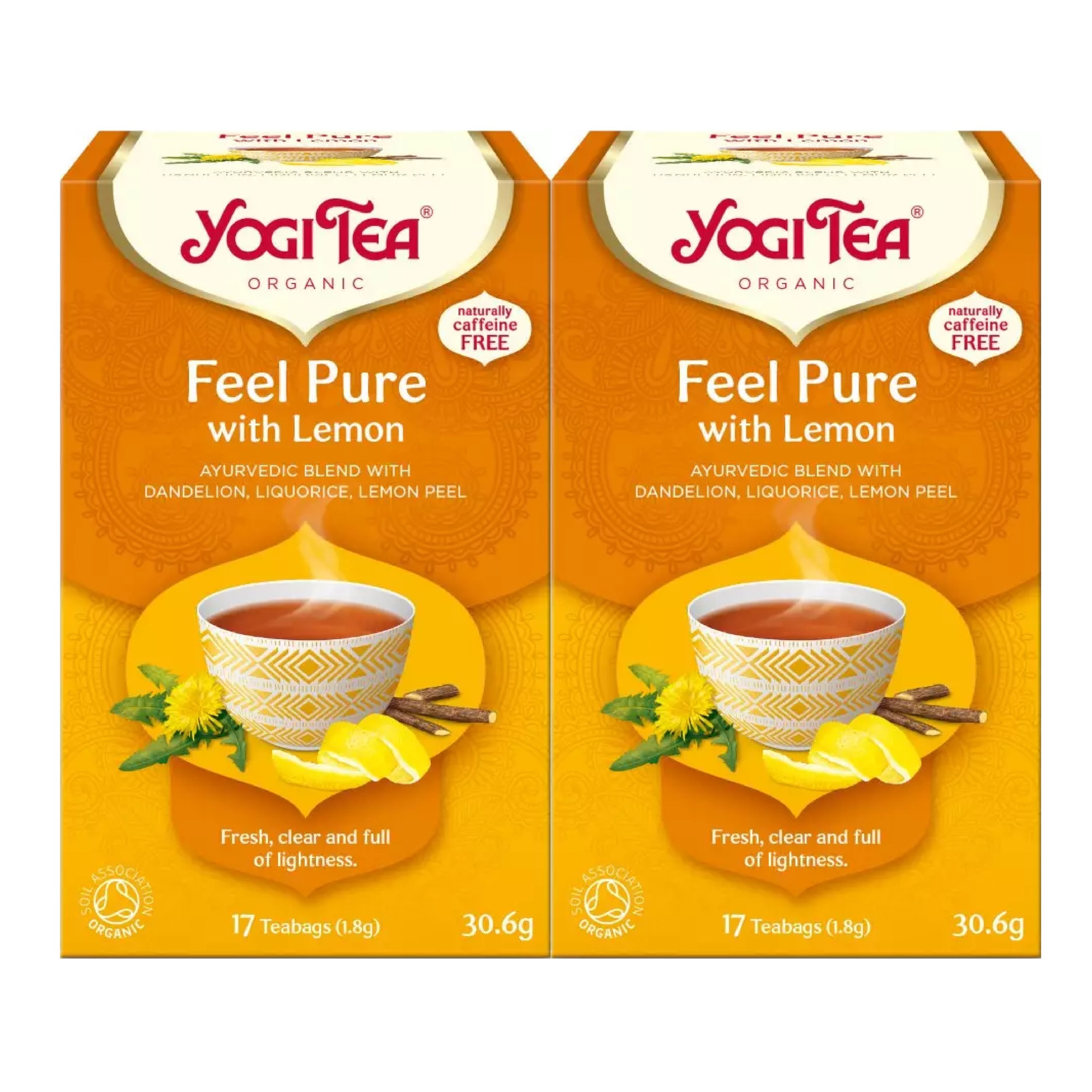 Set 2 x Ceai bio Detox cu lamaie, Yogi Tea, 17 plicuri, 30.6 g
