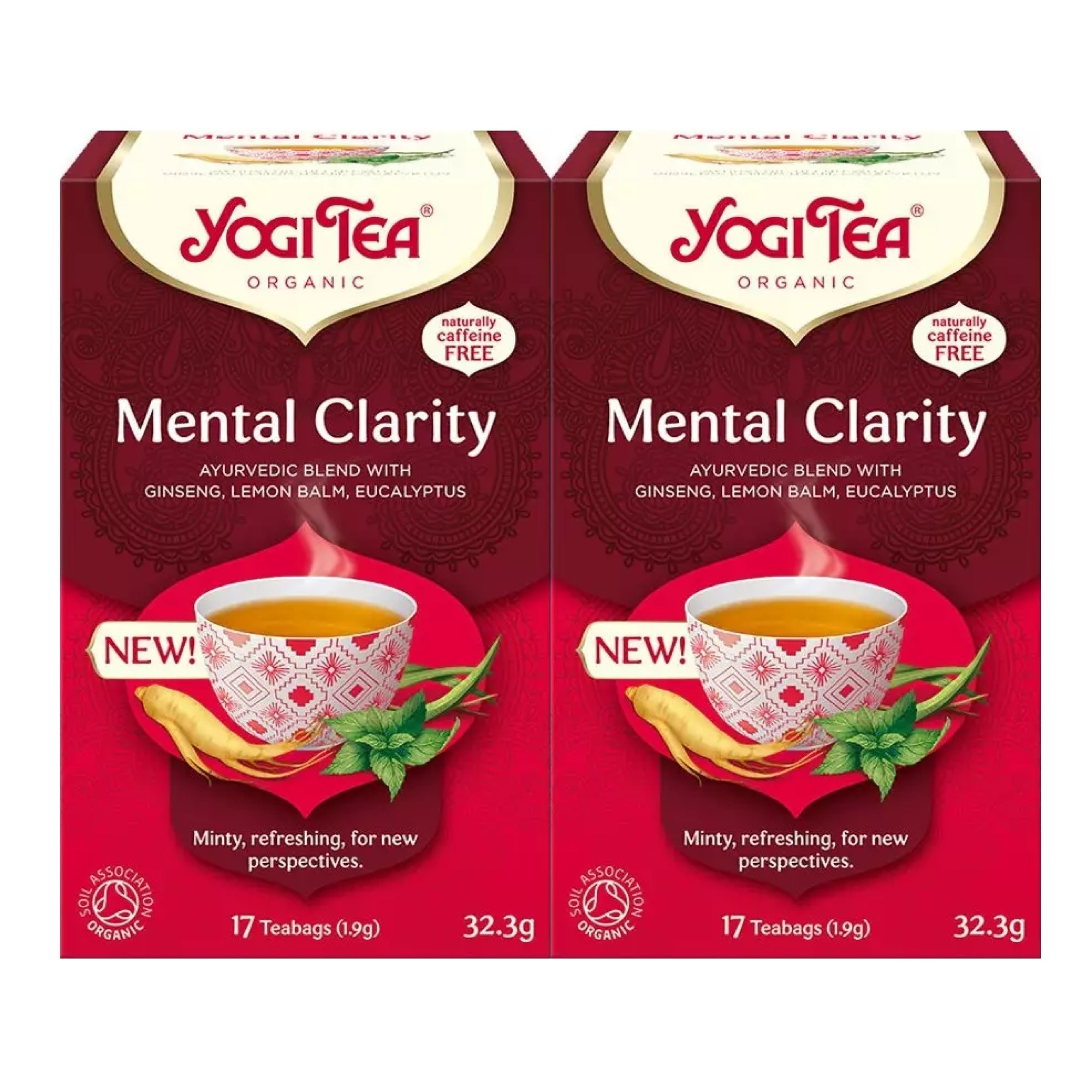 Set 2 x Ceai bio Mental Clarity, Yogi Tea, 17 plicuri, 32.3 g