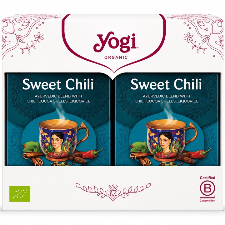 Yogi Tea 2x Bio Sweet Chili tea készlet, 17 tasak, 30.6 g