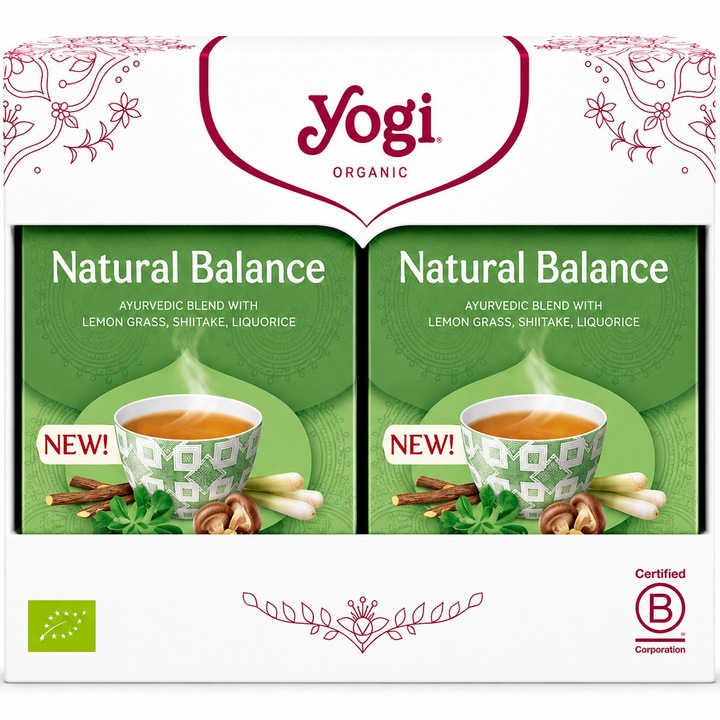 Yogi Tea 2x Bio Natural Balance tea készlet, 17 tasak, 34.0 g
