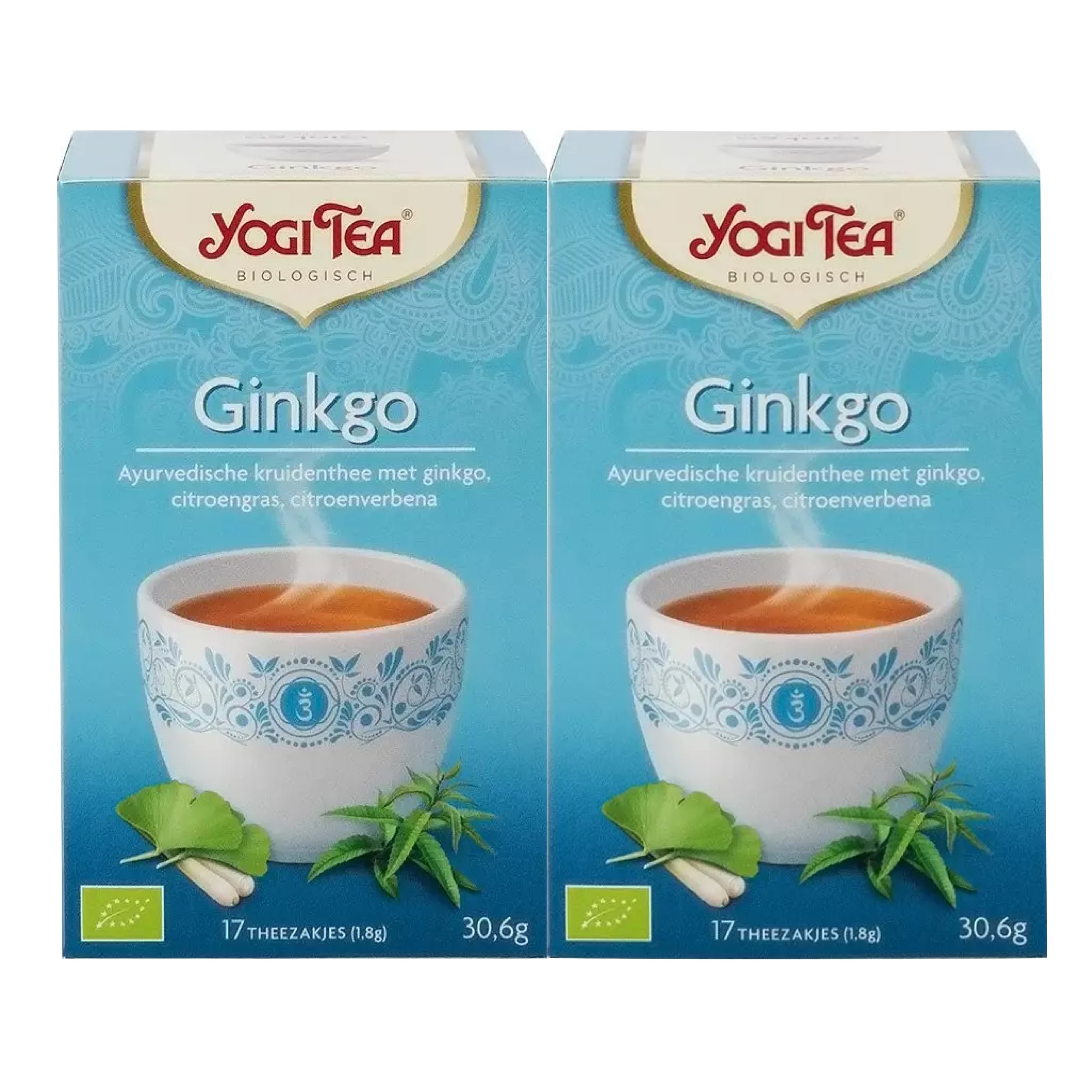Set 2 x Ceai bio Ginkgo,Yogi Tea, 17 plicuri, 30.6 g