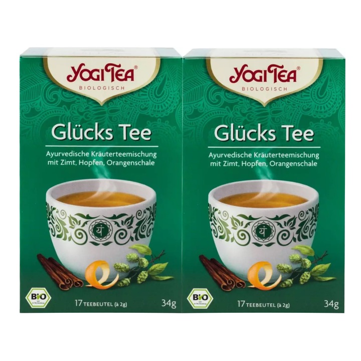 Set 2 x Ceai bio Buna Dispozitie, Yogi Tea, 17 plicuri, 34 g