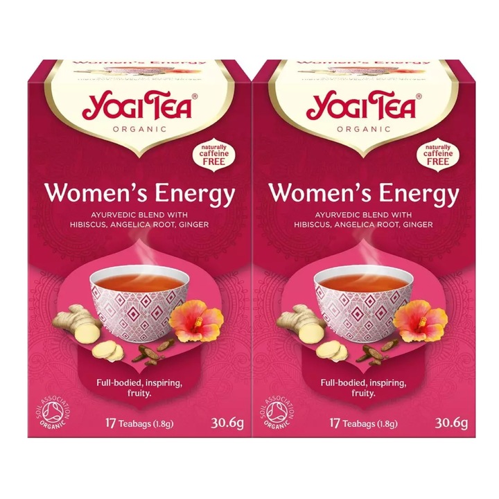 Yogi Tea 2x Bio energiatea készlet nőknek, 17 tasak, 30.6 g