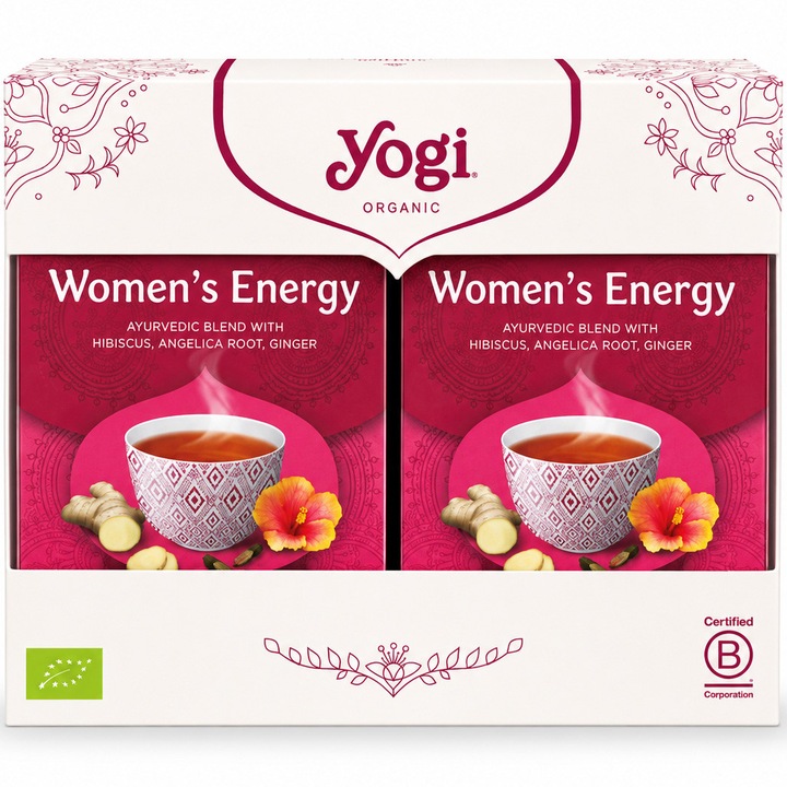 Yogi Tea 2x Bio energiatea készlet nőknek, 17 tasak, 30.6 g