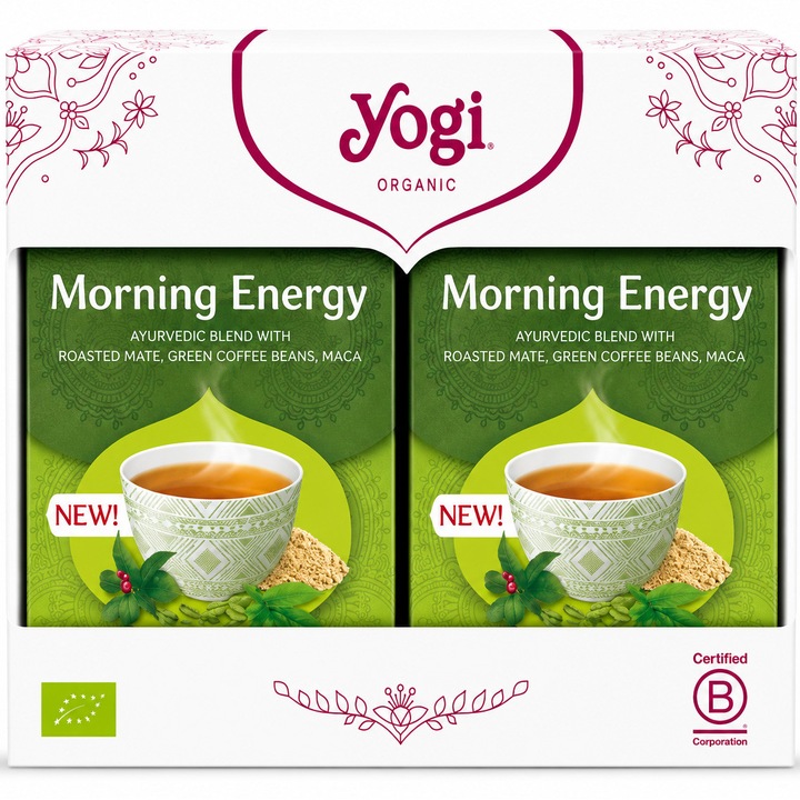 Set 2 x Ceai bio Morning Energy,Yogi Tea, 17 plicuri, 35.7 g