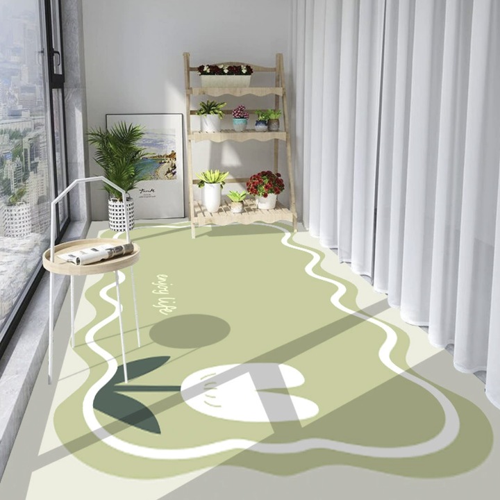 Dekoratív Csúszásgátló Szőnyeg, Virágmintás, 80x160cm, Többszínű