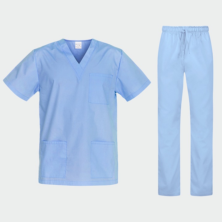 Set medical unisex CESARE, culoare Albastru medical, mărime M